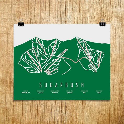 Sugarbush Ski Trail Map, Sugarbush VT, Sugarbush Ski Resort, Vermont ...