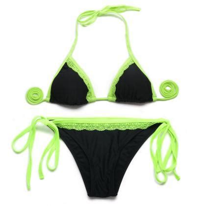 Springs Bikini Sexy Black Bikini Three Point Bikini Nylon Lace