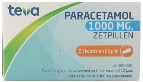 Teva Paracetamol 1000mg 10 Zetpillen Voordelig Online Kopen Drogist Nl