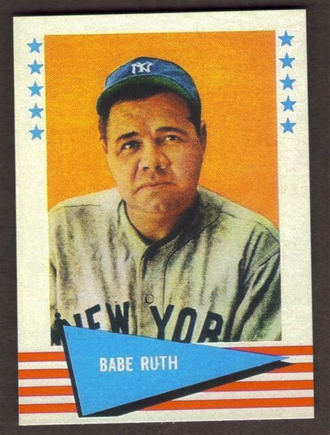 BABE RUTH Novelty RP Card 75 Baseball Greats Yankees 1961 F Free