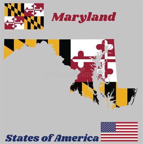 Maryland State Outline Flag Stock Illustrations 187 Maryland State