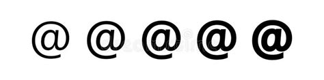 Arroba Sign Icon Email Address Symbol Concept With Different Line