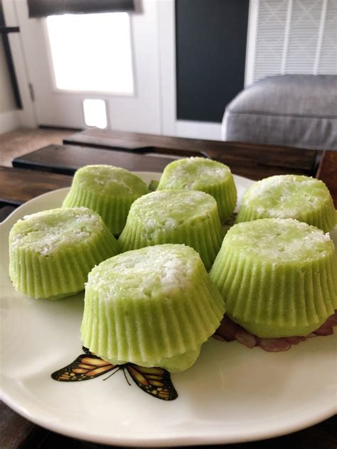 Malaysian Steamed Pandan Coconut Cake Kuih Puteri Ayu Delishably