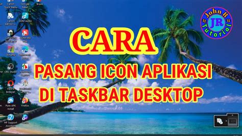 pasang icon aplikasi  taskbar desktop youtube