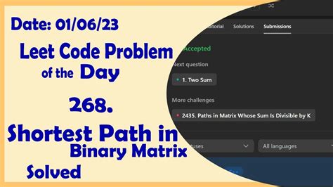 1091 Shortest Path In Binary Matrix III C Leetcode Daily