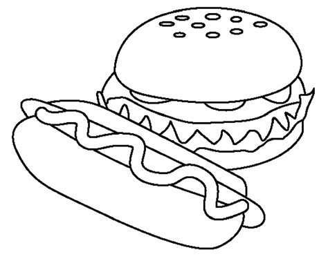 Hamburguer Para Colorir - Desenhos de Hambúrguer para colorir - Bora Colorir