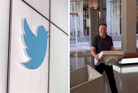 Elon Musk Arrives At Twitter Headquarters With A Sink And Proclaims