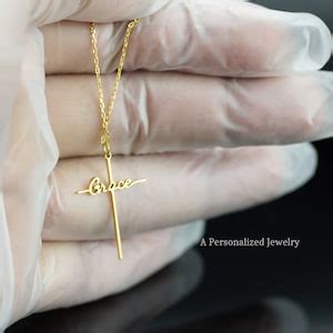 Grace Cross Necklace, Grace Religious Jewelry, 14K Gold Necklace, Sterling Silver Necklace ...