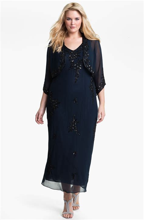 J Kara Beaded Chiffon Dress And Jacket Nordstrom