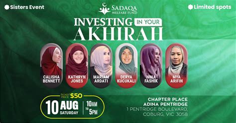 Investing In Your Akhirah Sisters Only Event Sadaqa Welfare Fund