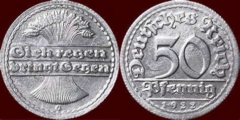 50 Pfennig 1922 G GERMANY WEIMAR REPUBLIK 1919 1933 1922G