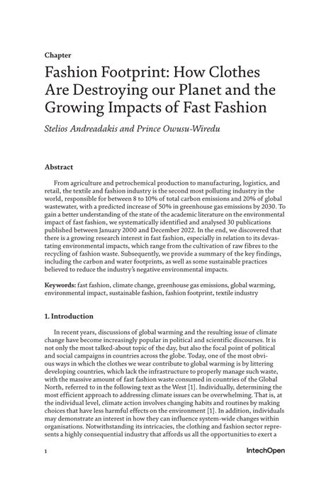 PDF Fashion Footprint How Clothes Are Destroying Our Planet And The