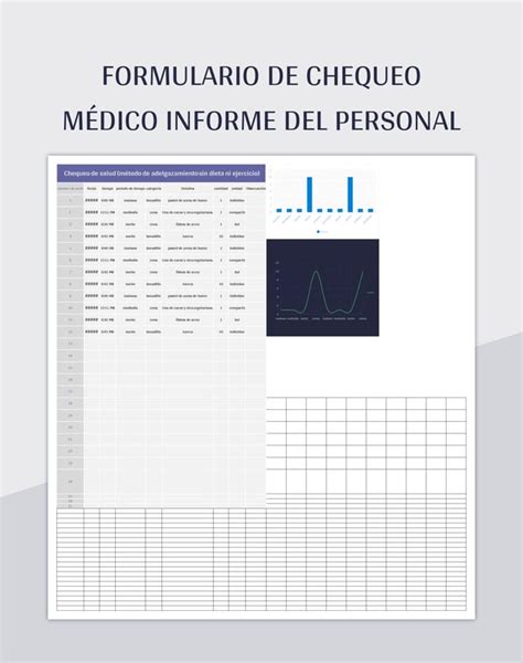 Plantilla de Formato Excel Formulario De Chequeo Médico Informe Del