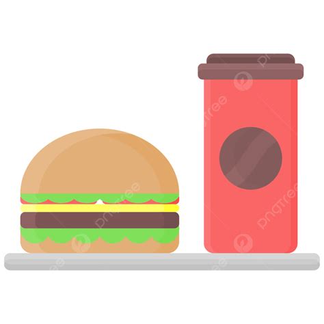 Fast Food Burger And Drink Illustration Burger Drink Vector Png And