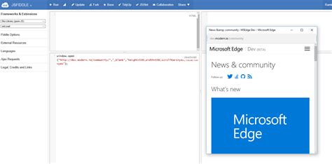 Opening A New Window Using Window Open In Microsoft Edge Isn T Working