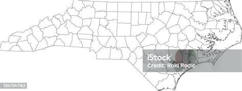 White Blank Counties Map Of North Carolina Usa Stock Illustration ...