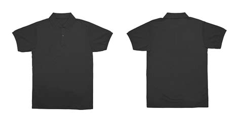 Blank Polo Shirt Color Black Front And Back View Stock Photo - Download Image Now - iStock