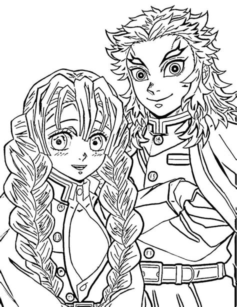 Download or print this amazing coloring page: kyojuro rengoku and ...