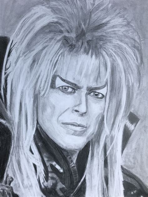 A 24X19 inch Portrait of David Bowie as Jareth. The artist is GABZI. # ...