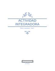 Actividad Integradora Fase Docx Actividad Integradora Tica Y