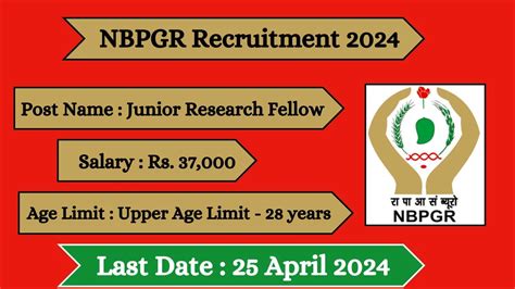 Icar Nbpgr Recruitment 2024 New Notification Out For 01 Vacancy