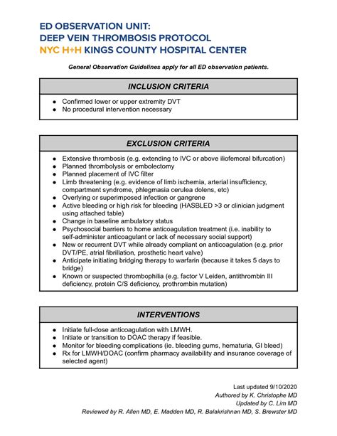 Dvt Protocol Kings County Hospital Suny Downstate