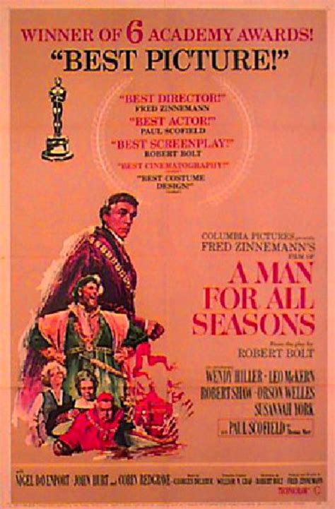 A Man for All Seasons Original 1967 U.S. One Sheet Movie Poster ...