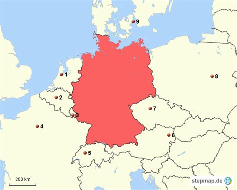 Stepmap Deutschlands Nachbarländer Landkarte Für Deutschland