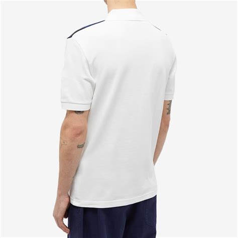 Fred Perry Mens Towelling Panel Polo Shirt In Snow White Fred Perry