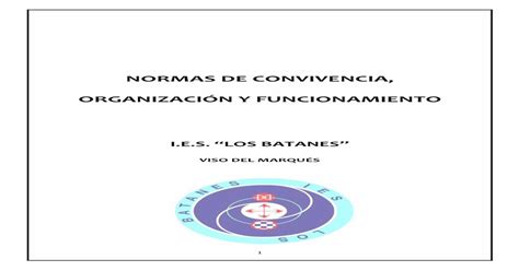 Normas De Convivencia OrganizaciÓn Y Ies Losbatanescentroscastillalamanchaessitesies