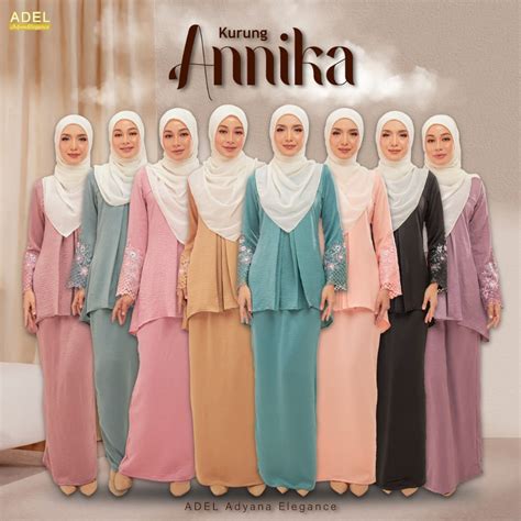 Baju Kurung Moden Plussize ANNIKA Premium Satin Airflow Loose Ironless