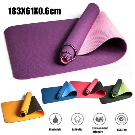 X X Cm Tpe Yoga Mat Workout Exercise Mat Gym Fitness Pilates Non