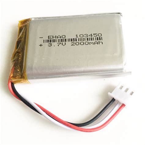 3 7V 2000mAh Lipo Polymer Battery 103450 JST 3pin 1 0 1 25 1 5 2 0 2 5