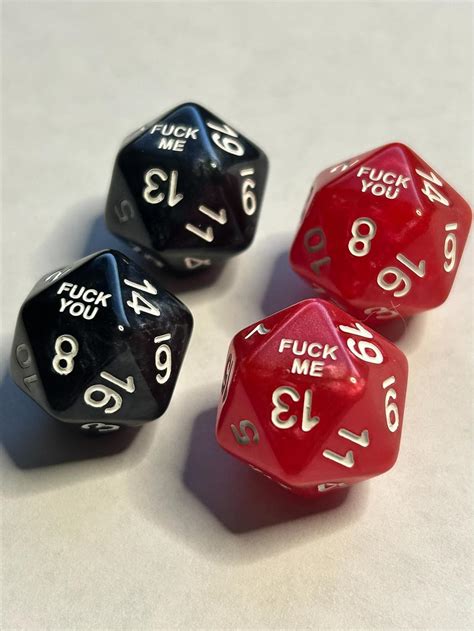 Fuck You Fuck Me Sided Dice Red And Black Set Of Funny Dice For Dungeons And Dragons