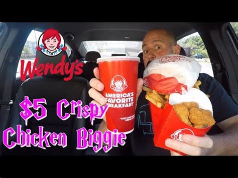 Wendys 5 Crispy Chicken Biggie Bag Review Food Review YouTube