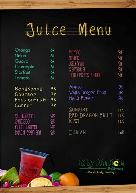 My Juice Store Fruit Photography Menu Design Behance