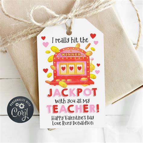 Jackpot Teacher Appreciation Valentine S Day Gift Tag Template