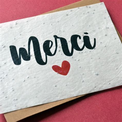 Carte à planter Merci avec un coeur Carte à Pousser