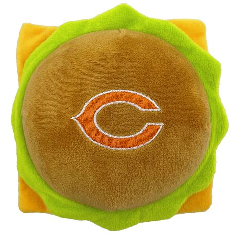 Buy NFL Chicago Bears Cheese Burger Plush Dog & CAT Squeak Toy - Cutest ...