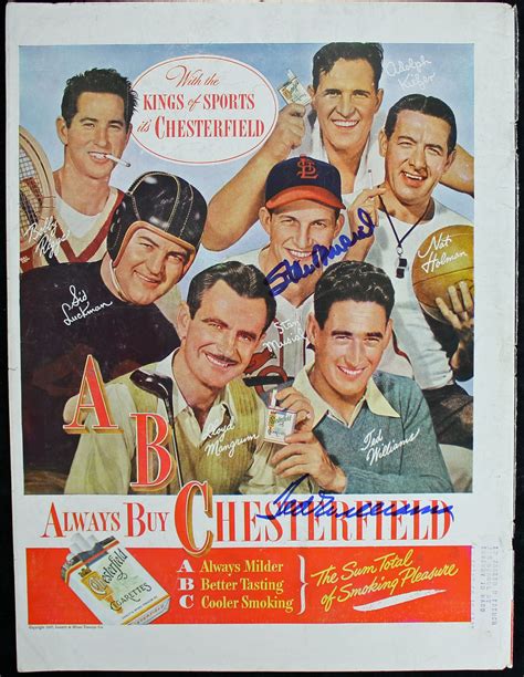 Lot Detail Desirable Ted Williams Stan Musial Signed Chesterfield