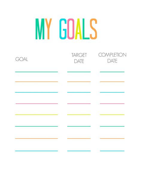 Goal Tracker Chart