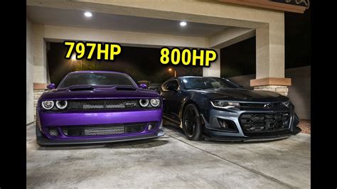 Dodge Challenger Hellcat Redeye Vs Chevy Camaro Zl1 1le Roll Racing