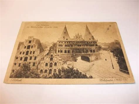 ALTE POSTKARTE ANSICHTSKARTE Karte AK PK Lübeck Holstentor 700