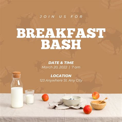 Page 2 Free Custom Printable Breakfast Invitation Templates Canva