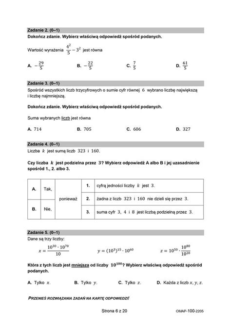 Egzamin ósmoklasisty 2022 Matematyka Odpowiedzi I Arkusz Cke