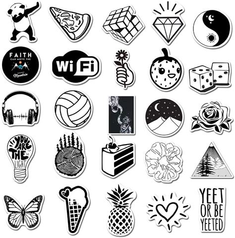 Aesthetic Printable Black And White Stickers