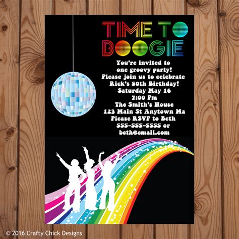 Disco Party Invitations Disco Invitation Disco Birthday