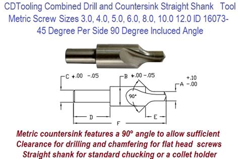 Countersink 90 Metric Degree Angle Clearance, Drill and Countersink for ...