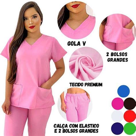 Pijama Unissex Cir Rgico Plus Size Feminino Hospitalar Gabardine Ph