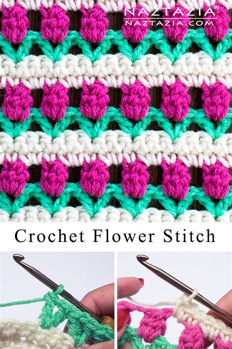 How to Crochet the Flower Stitch - Naztazia